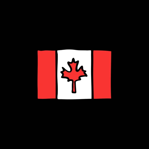 Bandera Canada Doodle Icon — Archivo Imágenes Vectoriales