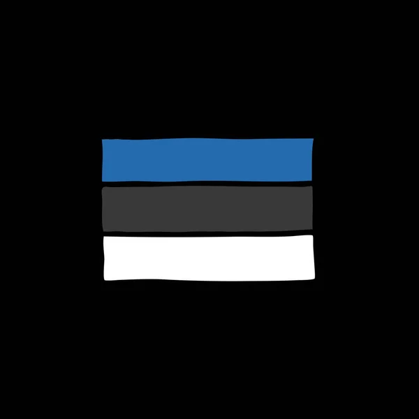 Bandera Estonia Garabato Icono — Vector de stock