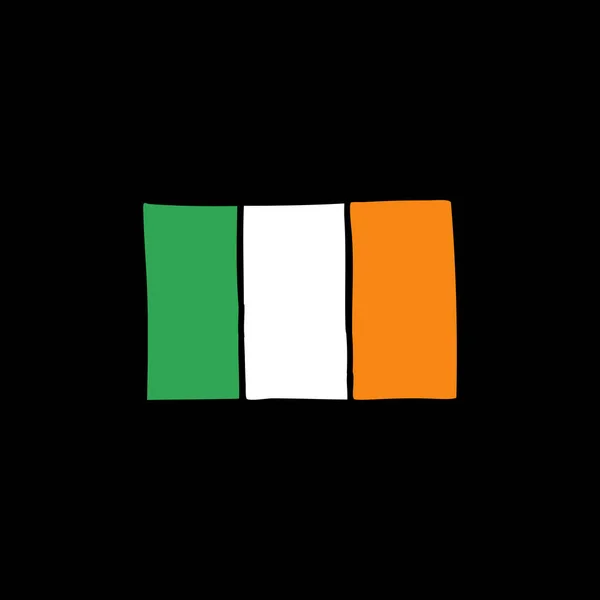 Bandiera Irlanda Icona Doodle — Vettoriale Stock