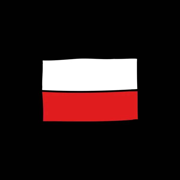 Polonya Bayrağı Simgesi Doodle — Stok Vektör