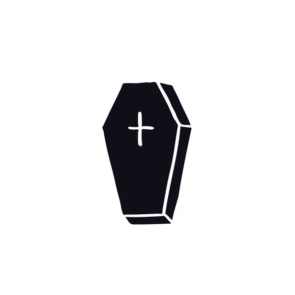 Coffin Doodle Logo Icon — Stock Vector