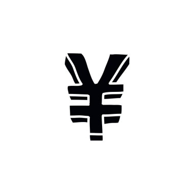 Çin yuan işareti doodle simgesi