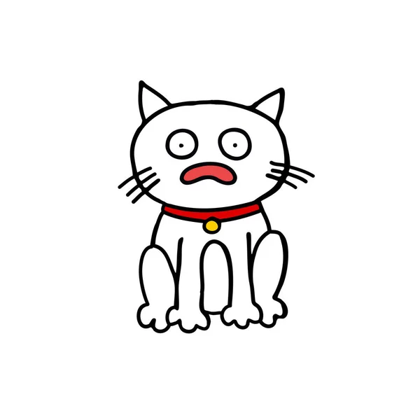 Maneki Neko Doodle Ikona — Stockový vektor