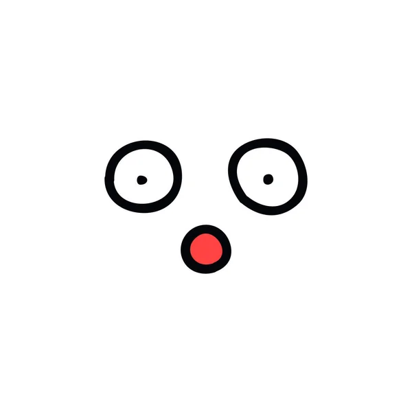 Emoji Doodle Barevná Ikona — Stockový vektor