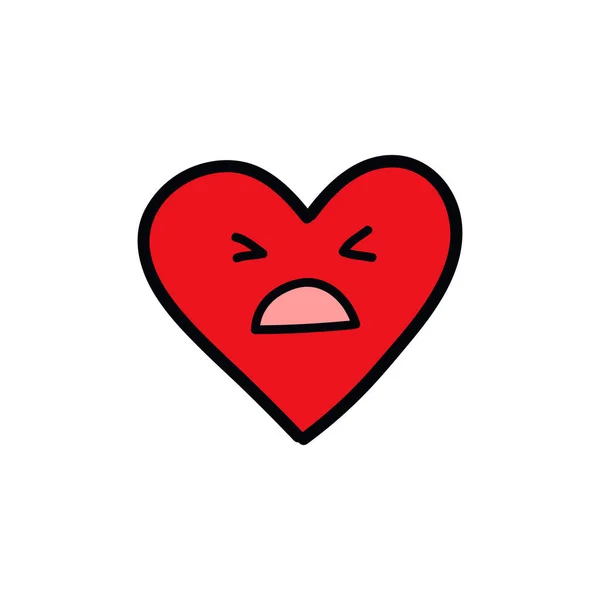 Emoji Szív Doodle Ikon — Stock Vector