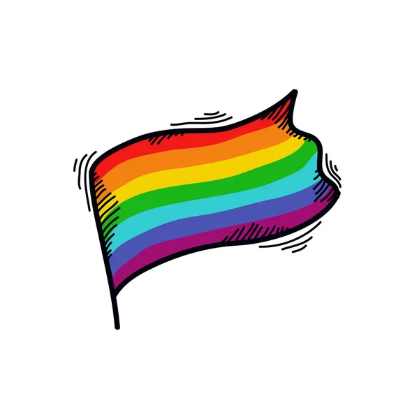 Het Pictogram Van Doodle Van Vlag Van Het Lgbt — Stockvector