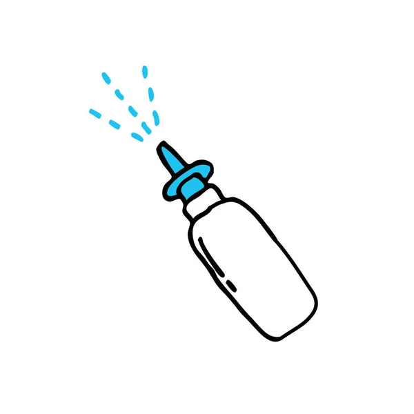 Spray Nosa Doodle Ikona — Wektor stockowy