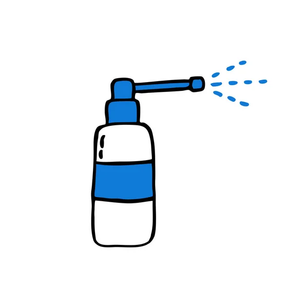 Throat Spray Doodle Icon — Stock Vector