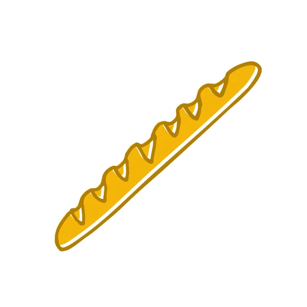 Baguette Doodle Farbsymbol — Stockvektor