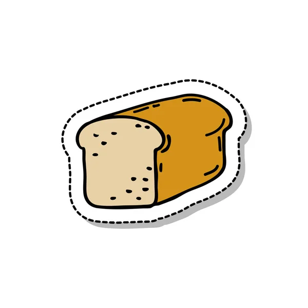 Bread Doodle Icon Sticker — Stock Vector