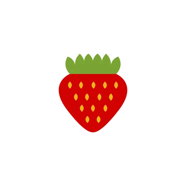Erdbeer Vektor Farbsymbol — Stockvektor