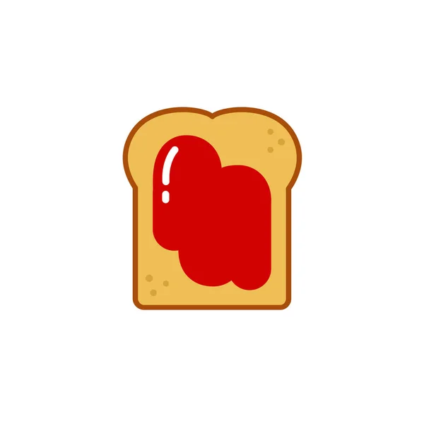 Toast Mit Erdbeermarmelade Symbol — Stockvektor