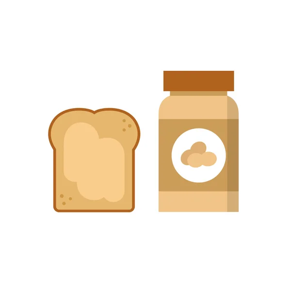 Toast Peanut Butter Icons — Stock Vector