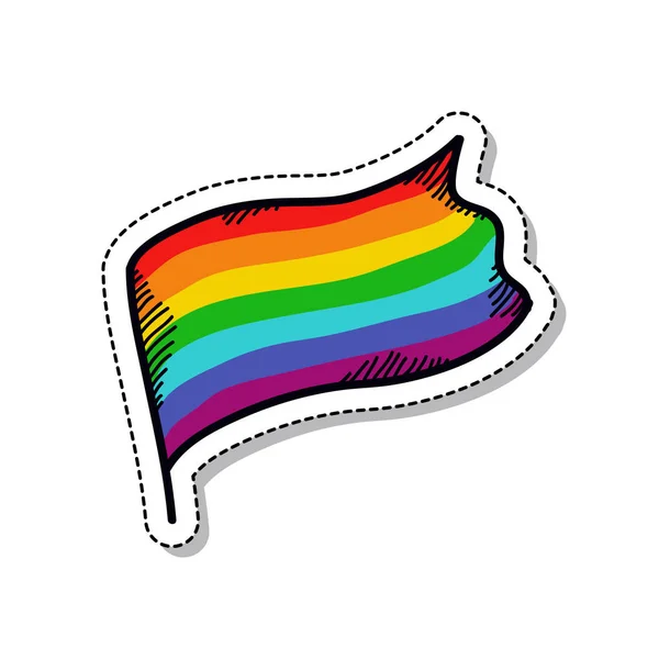 LGBT vlag doodle sticker pictogram — Stockvector