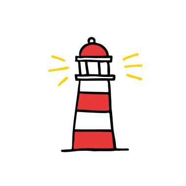 Deniz feneri doodle simgesi