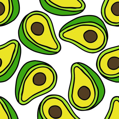 Avokado sorunsuz doodle desen