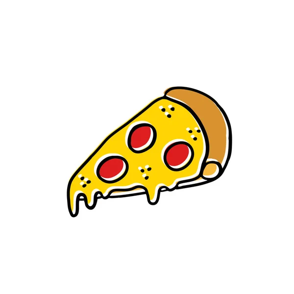 Pizza doodle ikona — Wektor stockowy