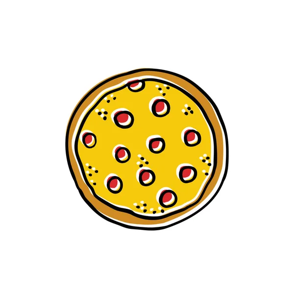 Pizza-Doodle-Ikone — Stockvektor