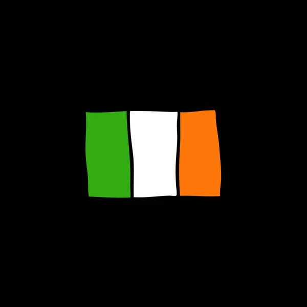 Bandiera di Irlanda icona doodle — Vettoriale Stock