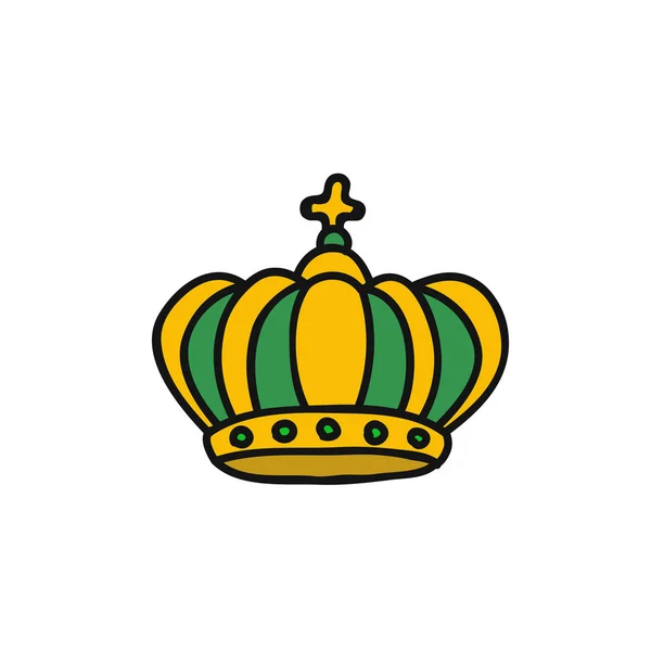 Crown doodle icon — Stock Vector