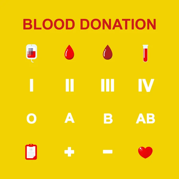 Αιμοδοσία ορίσετε τα εικονίδια — Διανυσματικό Αρχείο