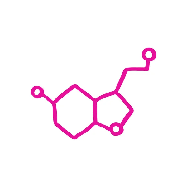Serotonina garabato icono — Vector de stock