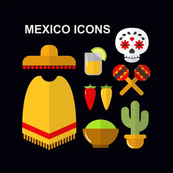 Iconos vectoriales de México — Archivo Imágenes Vectoriales