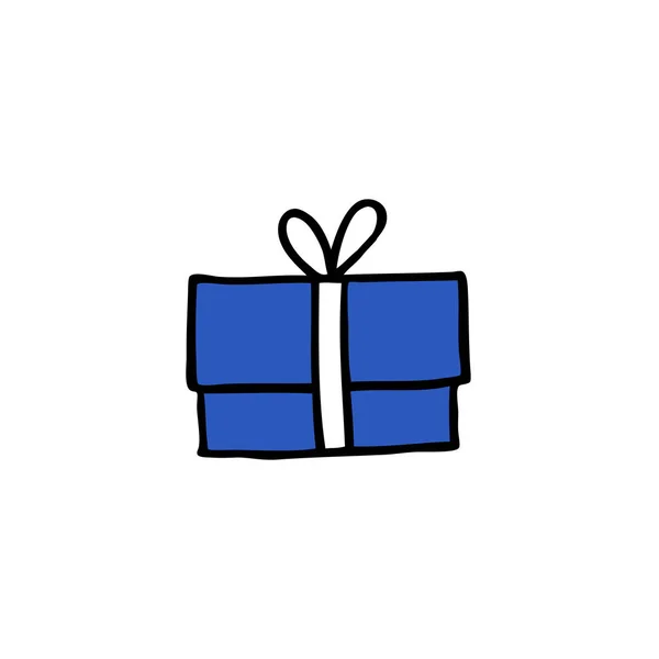 Caja de regalo garabato icono — Vector de stock