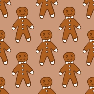 Zencefilli kurabiye adam sorunsuz doodle desen