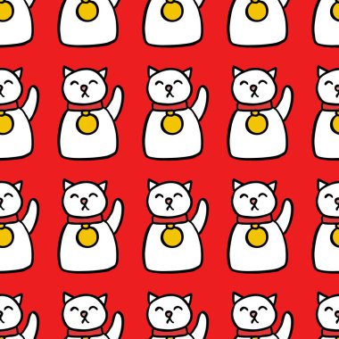 Maneki neko kusursuz karalama deseni