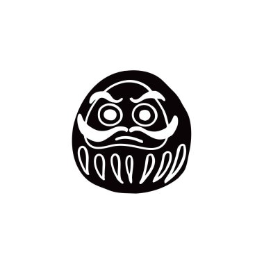 Daruma doodle simgesi. Japon geleneksel bebek