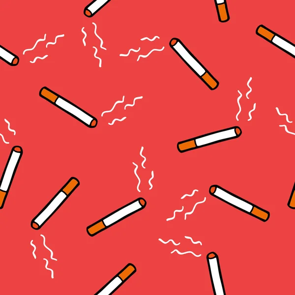 Padrão doodle sem costura cigarro — Vetor de Stock