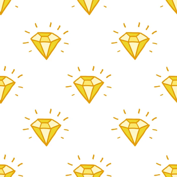 ダイヤモンドのシームレスな落書きのパターン — ストックベクタ