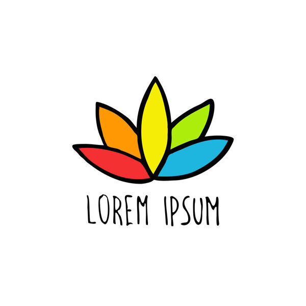 lotus flower doodle icon