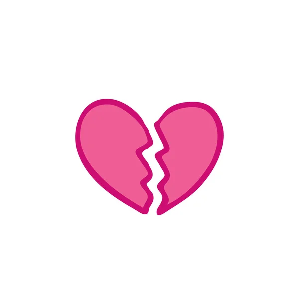 Broken heart doodle icon — Stock Vector