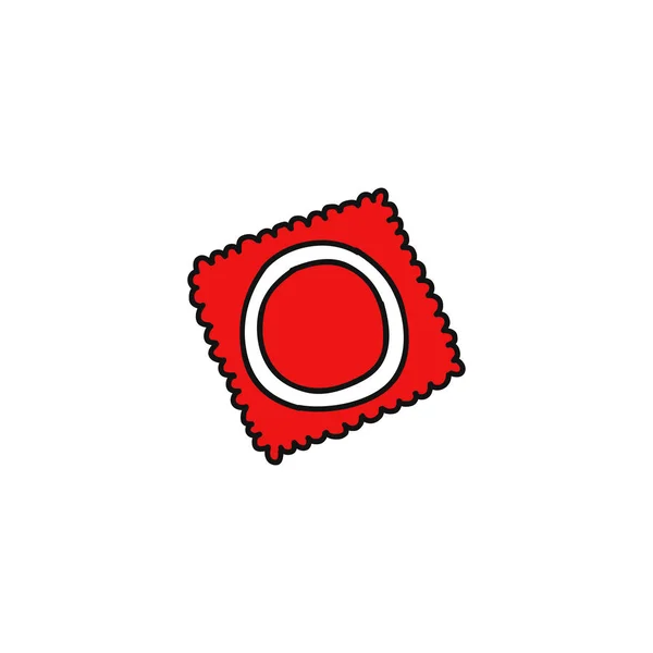 Icona doodle preservativo — Vettoriale Stock