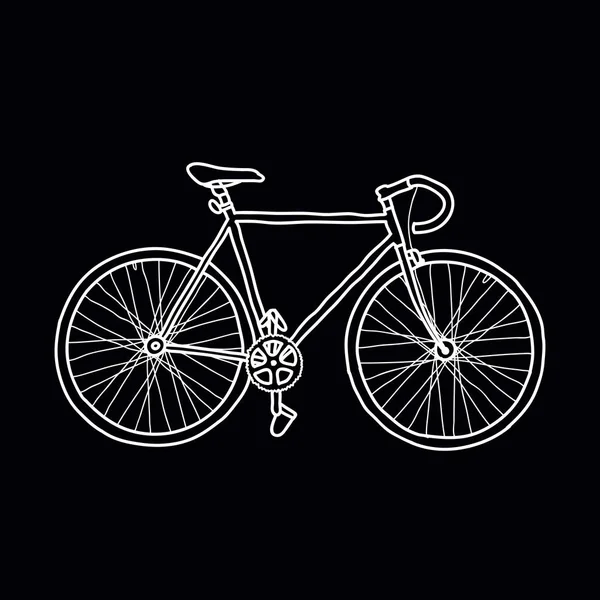 Bicicletta fisso ingranaggio doodle icona — Vettoriale Stock