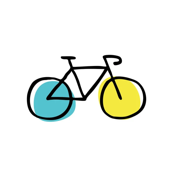 Fahrrad-Doodle-Symbol mit festem Gang — Stockvektor