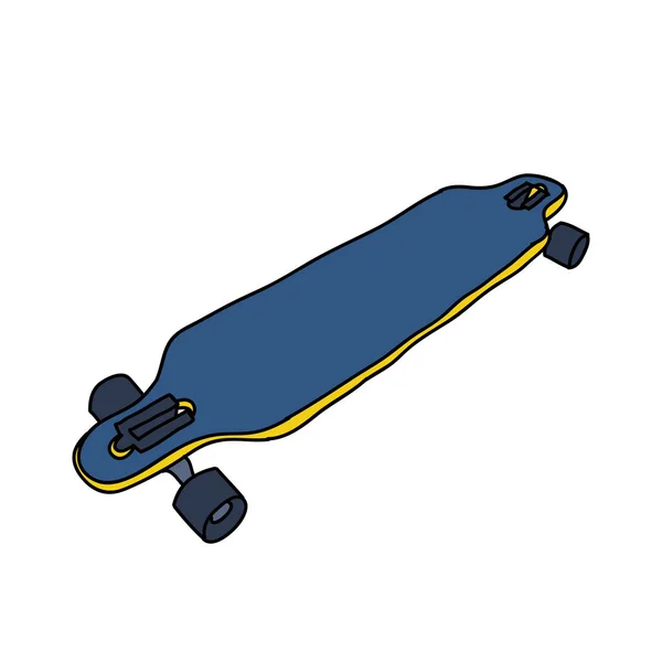 Longboard garabato icono — Vector de stock