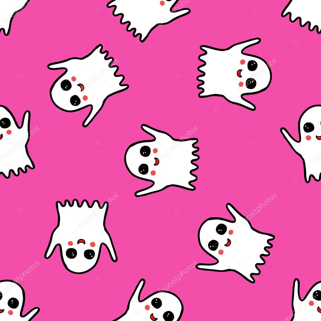 ghost seamless doodle pattern