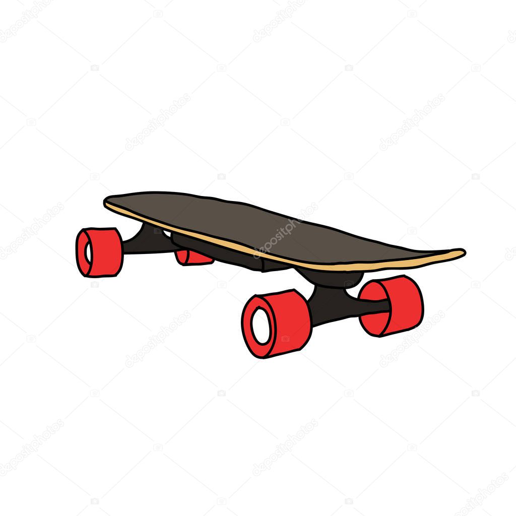 skateboard doodle icon