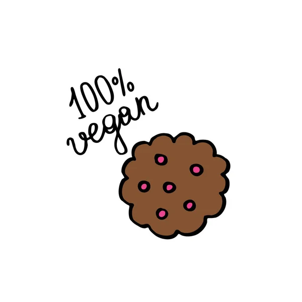 Icona doodle cookie vegan — Vettoriale Stock