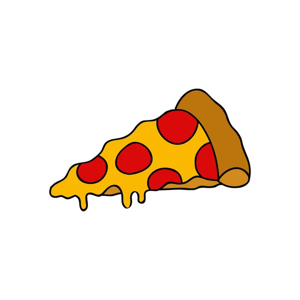 Pizza Garabato Icono Color — Vector de stock