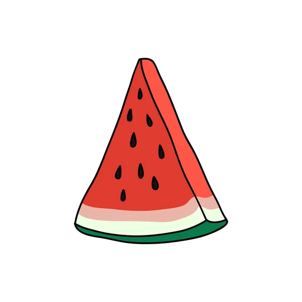 Wassermelone Doodle Farbe Symbol — Stockvektor