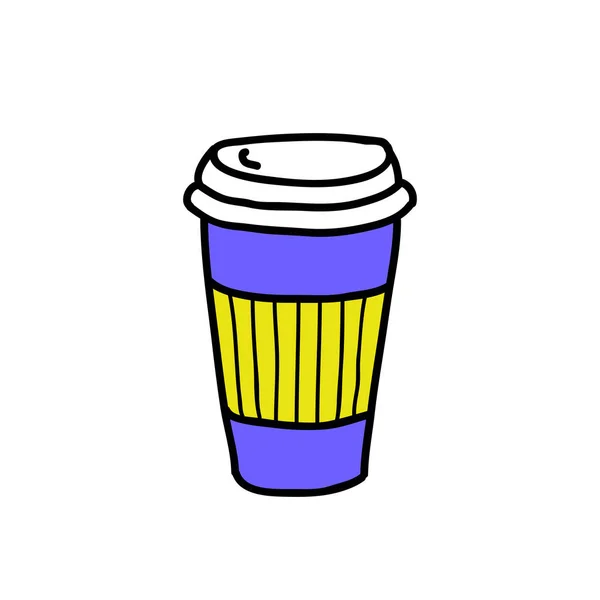 Doodle Simgesi Kahve Fincanı Götürün — Stok Vektör