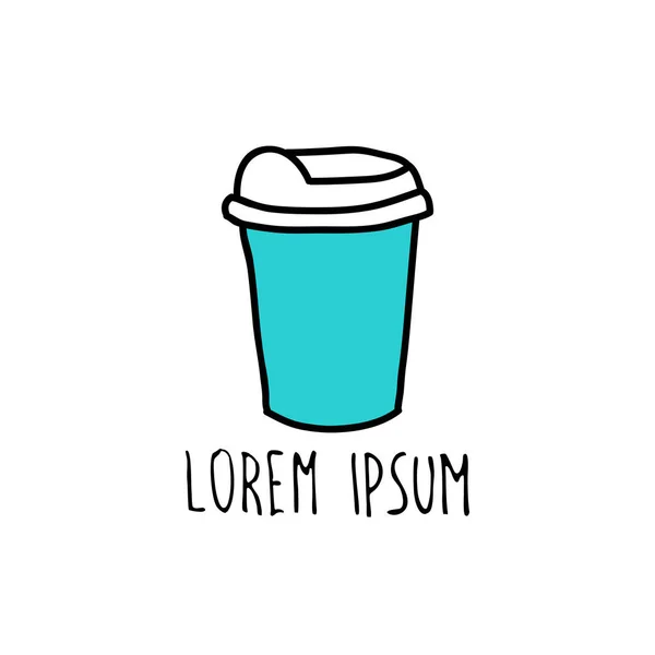 Doodle Ikonen Bort Kaffekopp — Stock vektor
