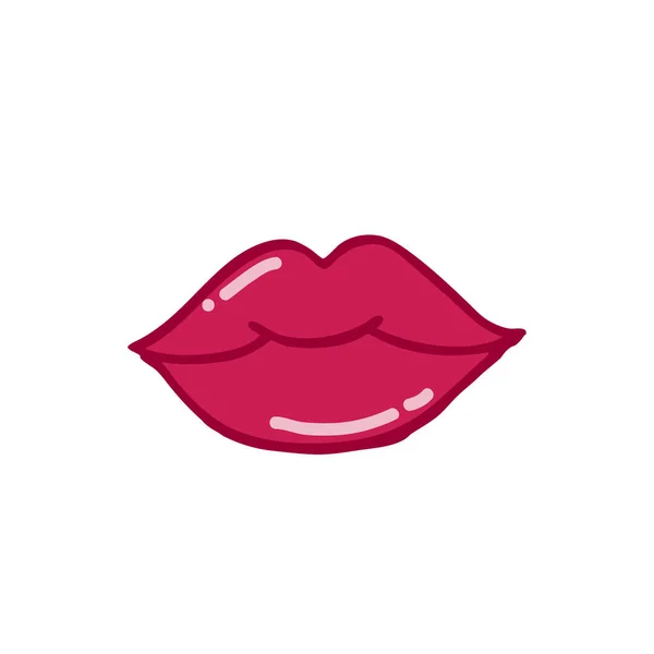 Lips Doodle Color Icon — Stock Vector