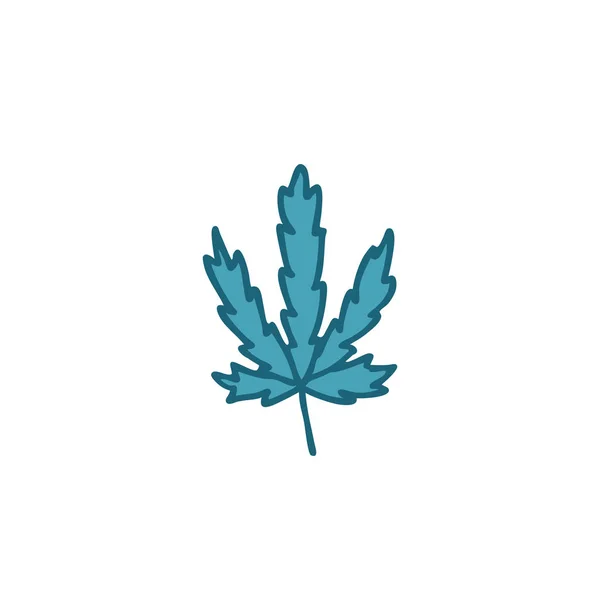 Doodle Icon Cannabis Marijuana Leaf Icon — Stock Vector