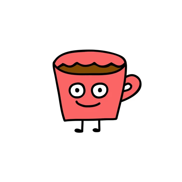 Lindo café taza emojis vector colección con diferentes expresiones — Archivo Imágenes Vectoriales