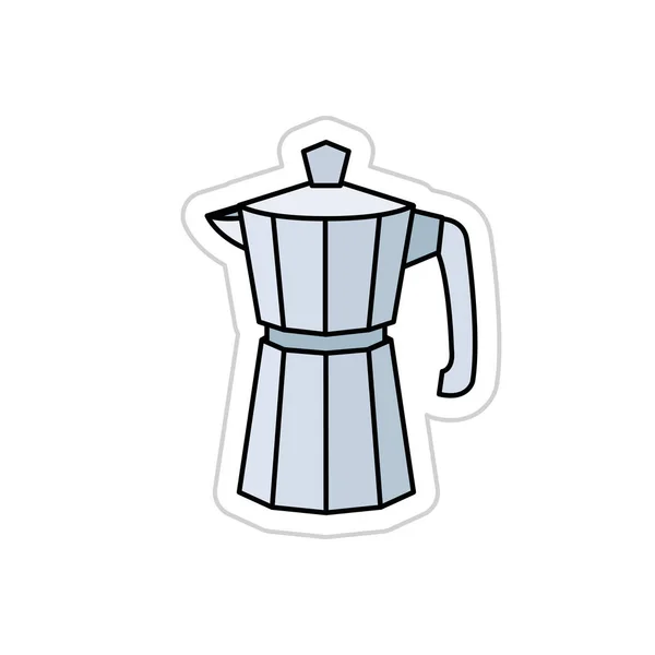 Moka pot sticker pictogram — Stockvector